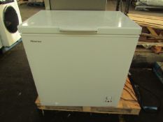 Hisense Chest freezer, tested and working for coldness, there is a couple of marks on the lid but