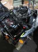 Pallet of 4 unmanifested Lawn mowers all completely unchecked and untested, looks to be a mixture of