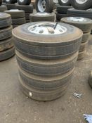 (4)Goodyear Marathon LHT tyres & (4) Alcoa LVL One Highly Polished Alumnium Wheels