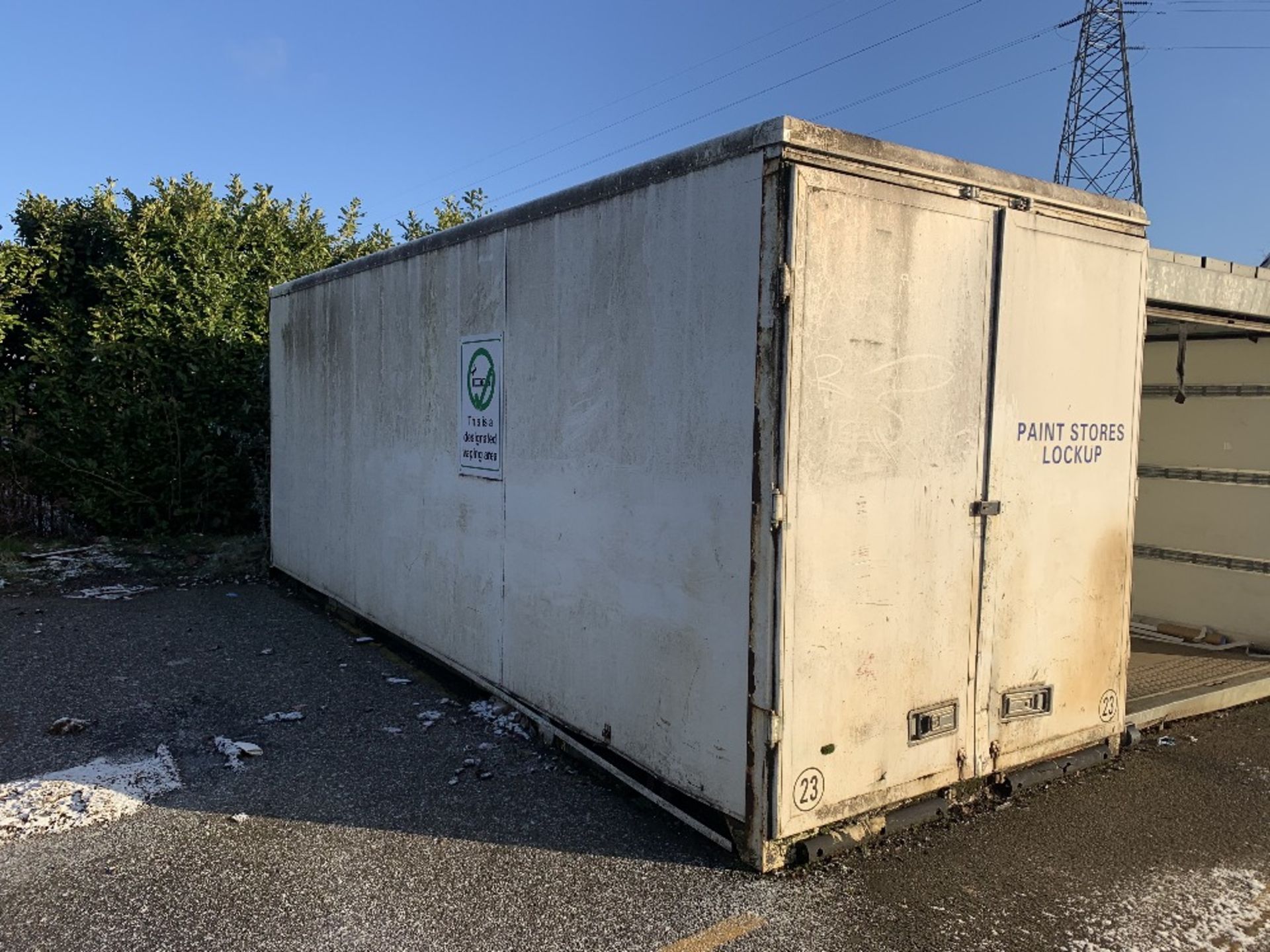 White paint stores container unit