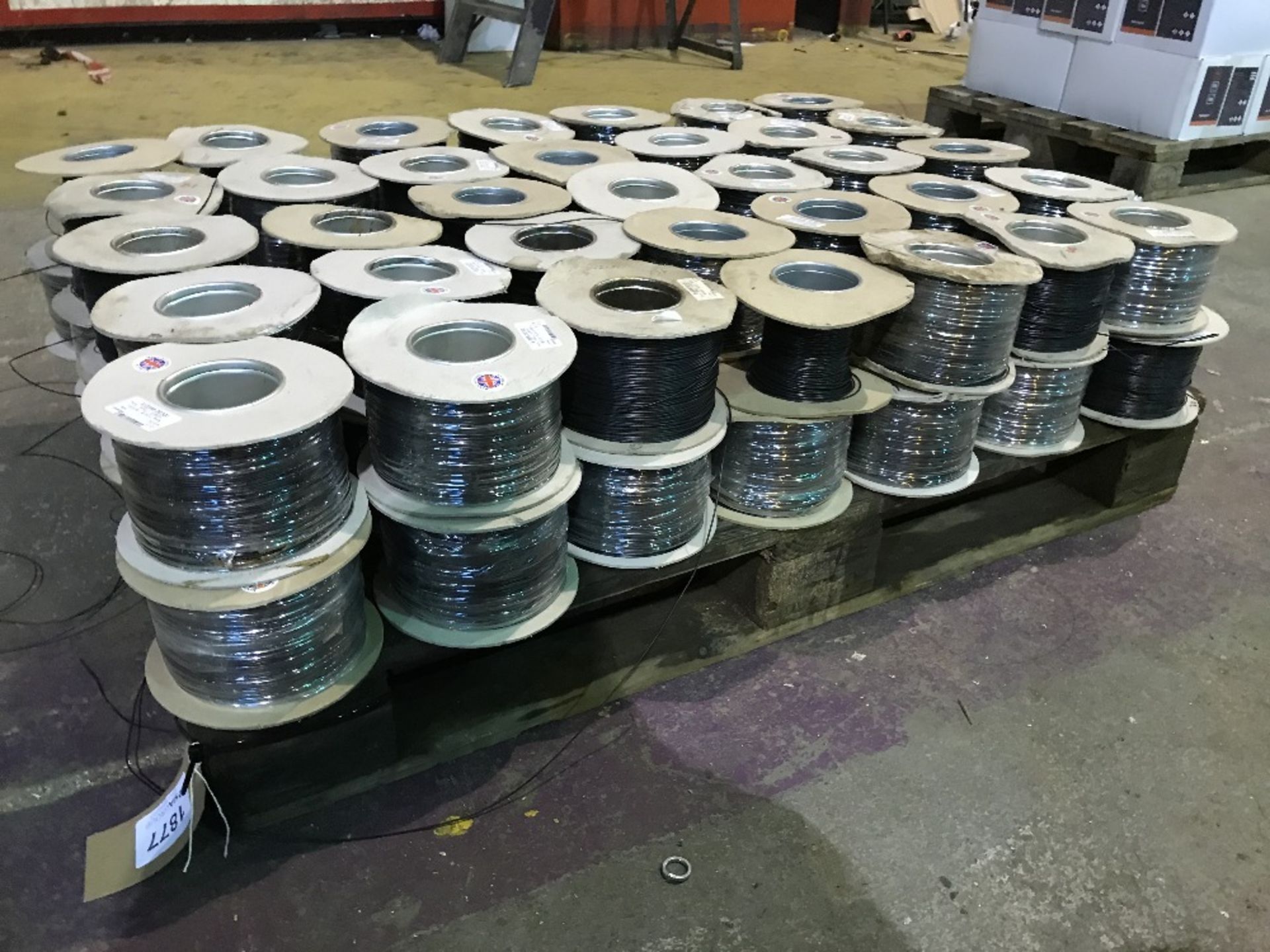 Approximately (70) Spools of 100 Metre Various Size and Colour S1208B Thin Wall Electrical Cable