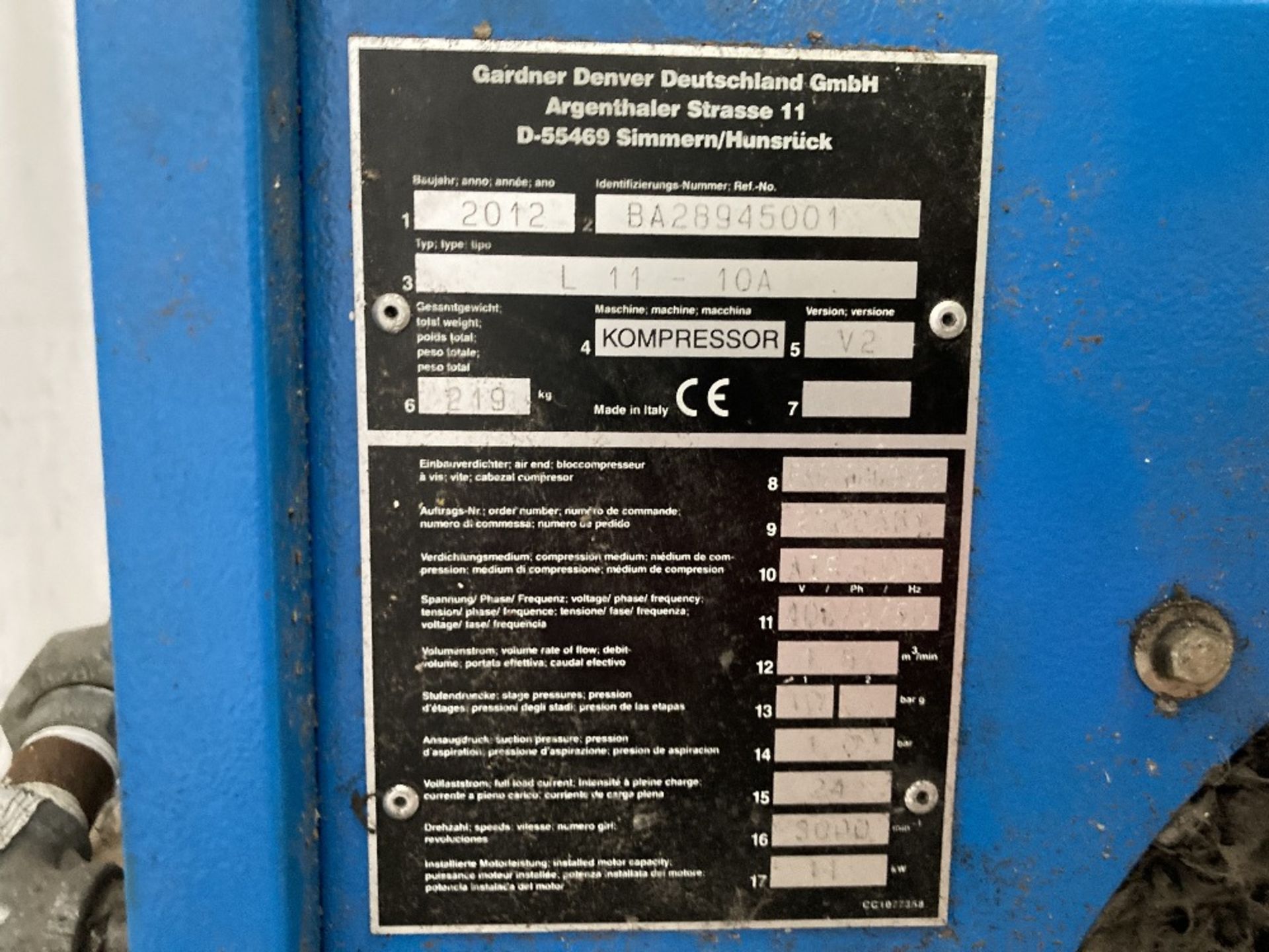 Compare L11 Compressor, Dryer & Air Receiver - Image 3 of 6