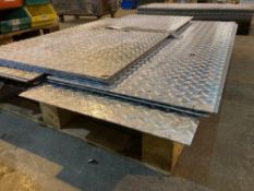 Approximately 31 sheets of galvanised steel checkerplate