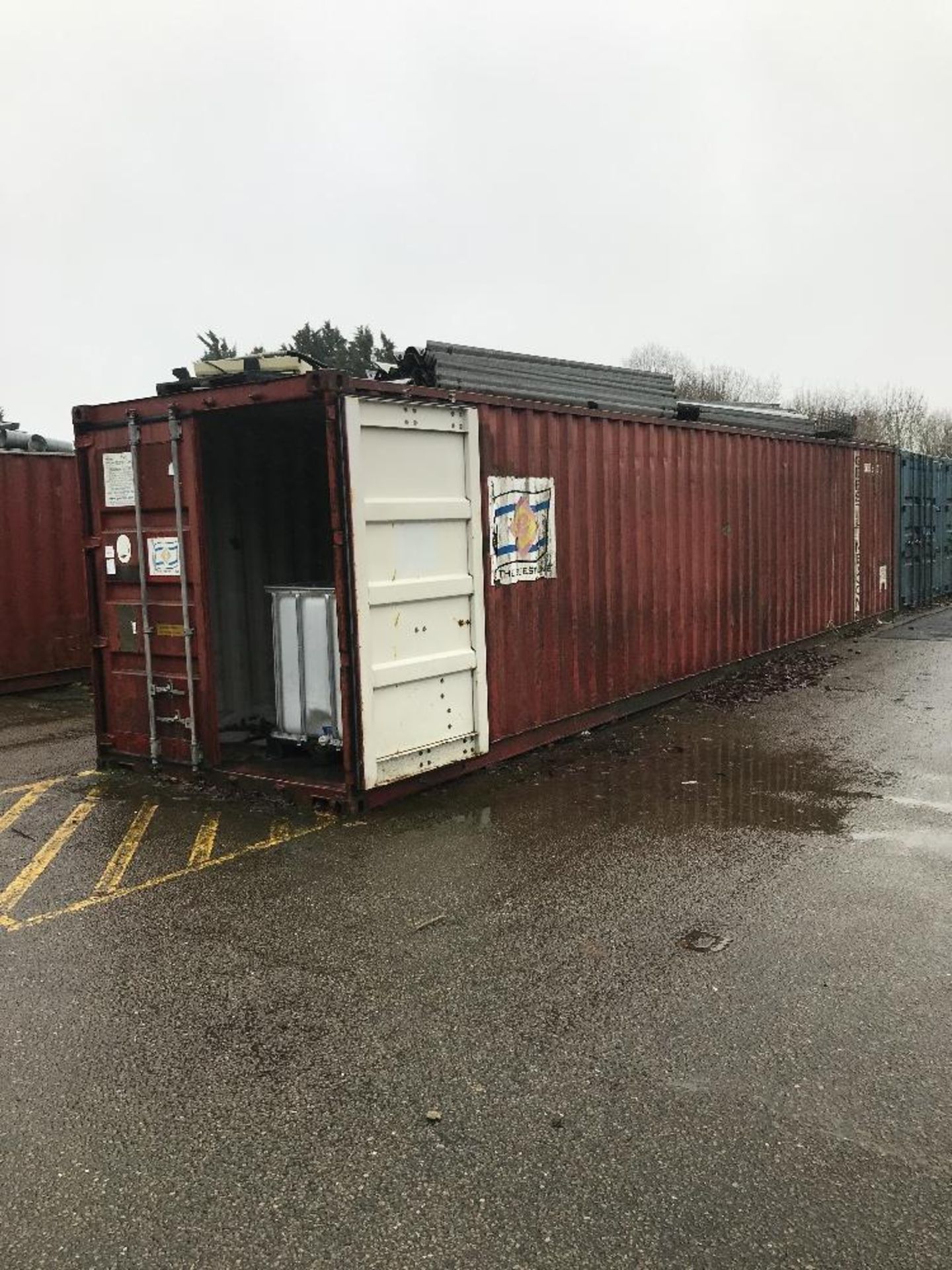 Red 40 ft Shipping Container