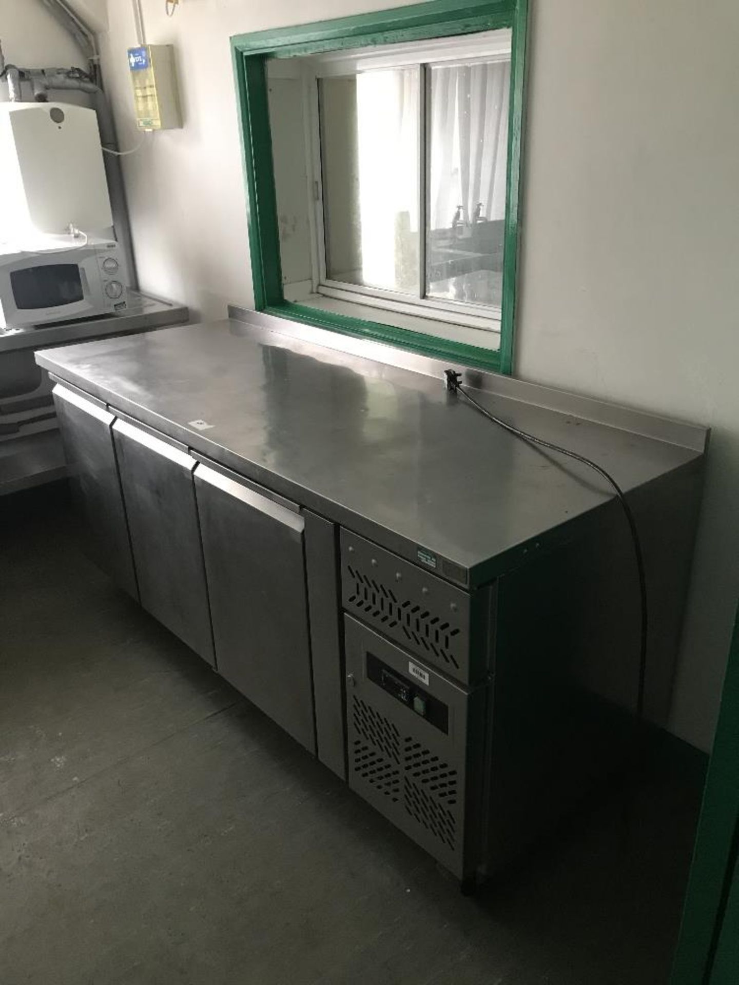 Unbranded 3 door stainless steel refrigerated counter