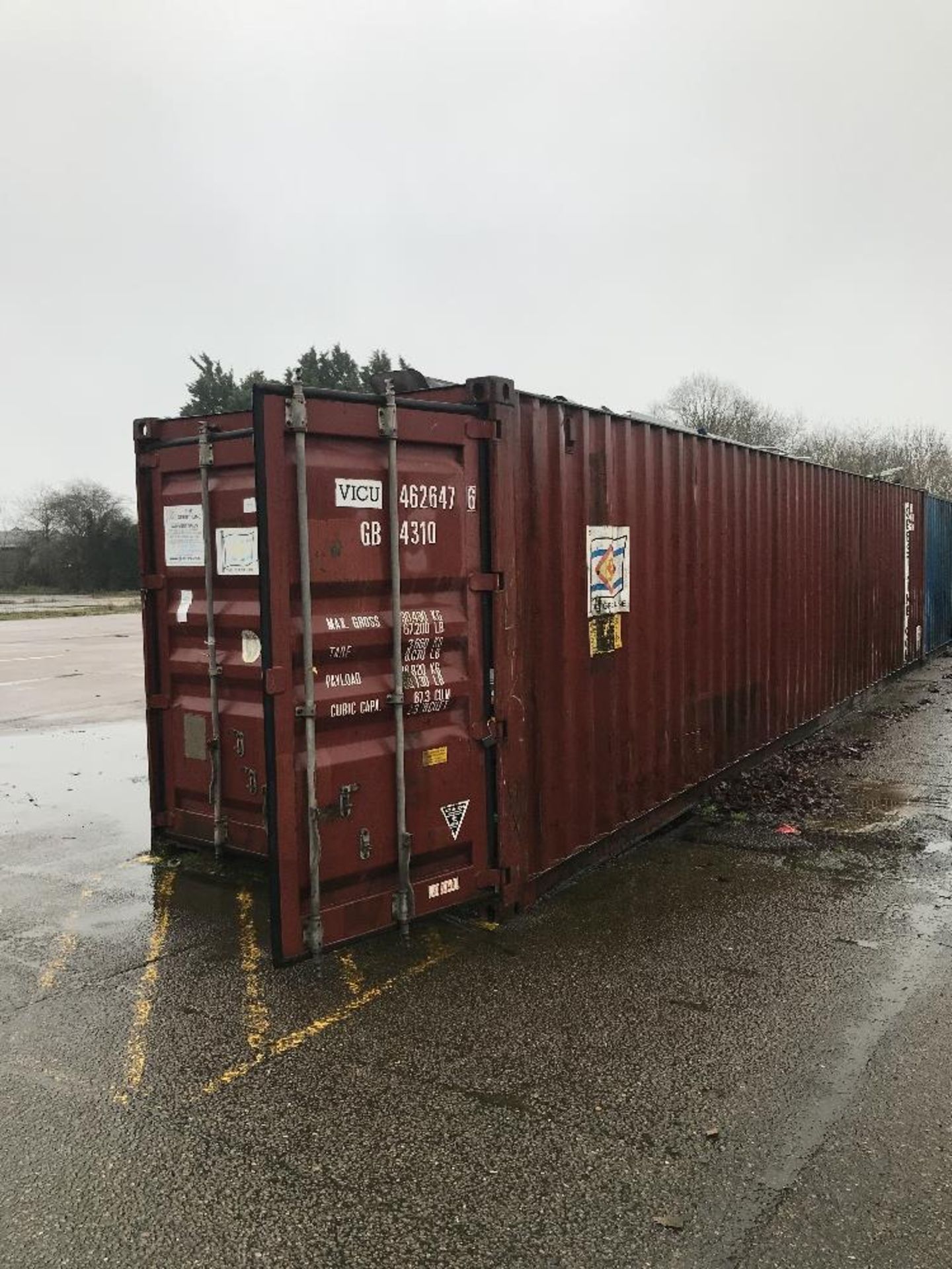 Red 40 ft Shipping Container