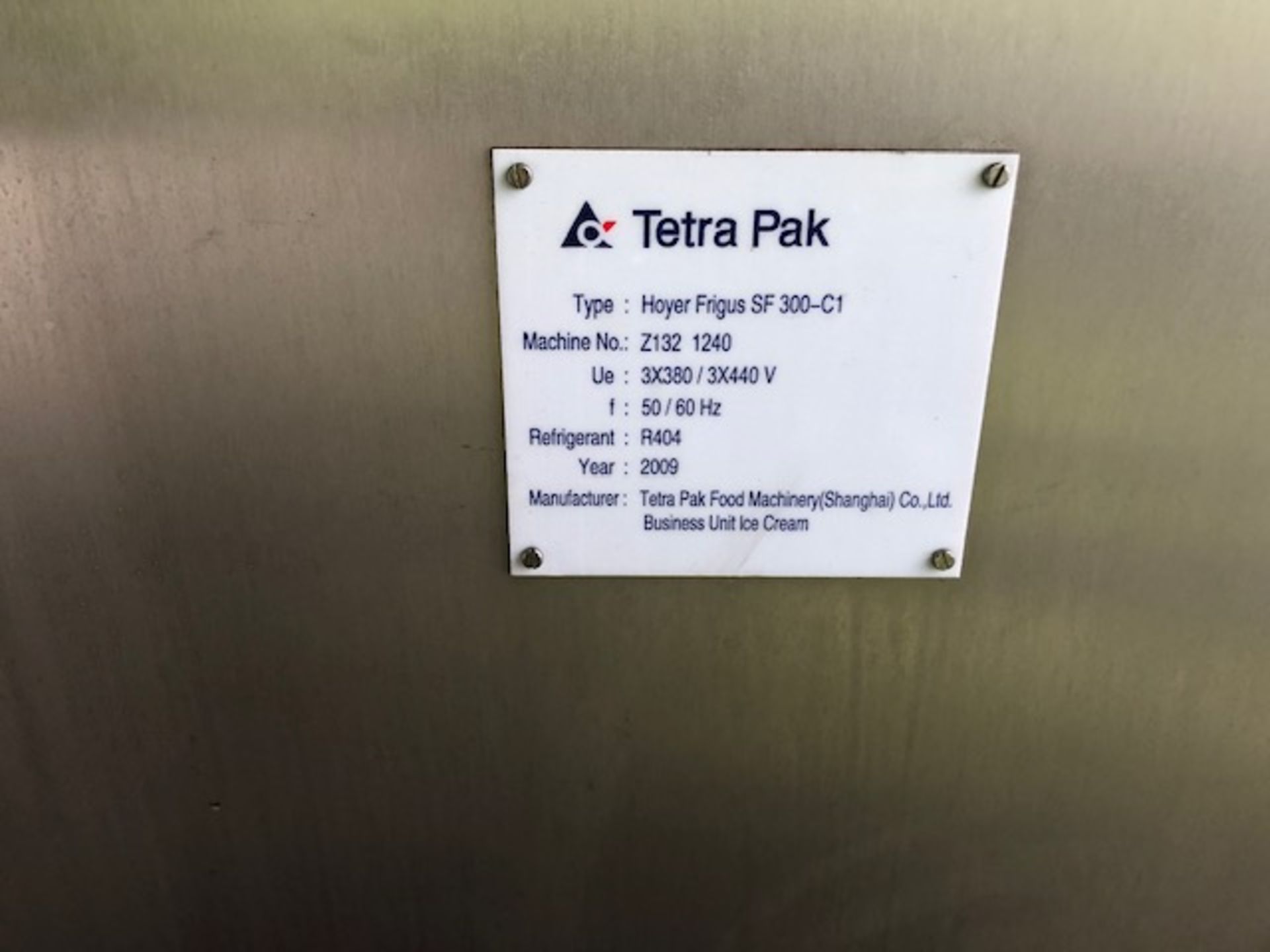 Tetra Pak Hoyer Frigus SF 300-C1 Continuous Ice Cream Freezer - Image 3 of 4