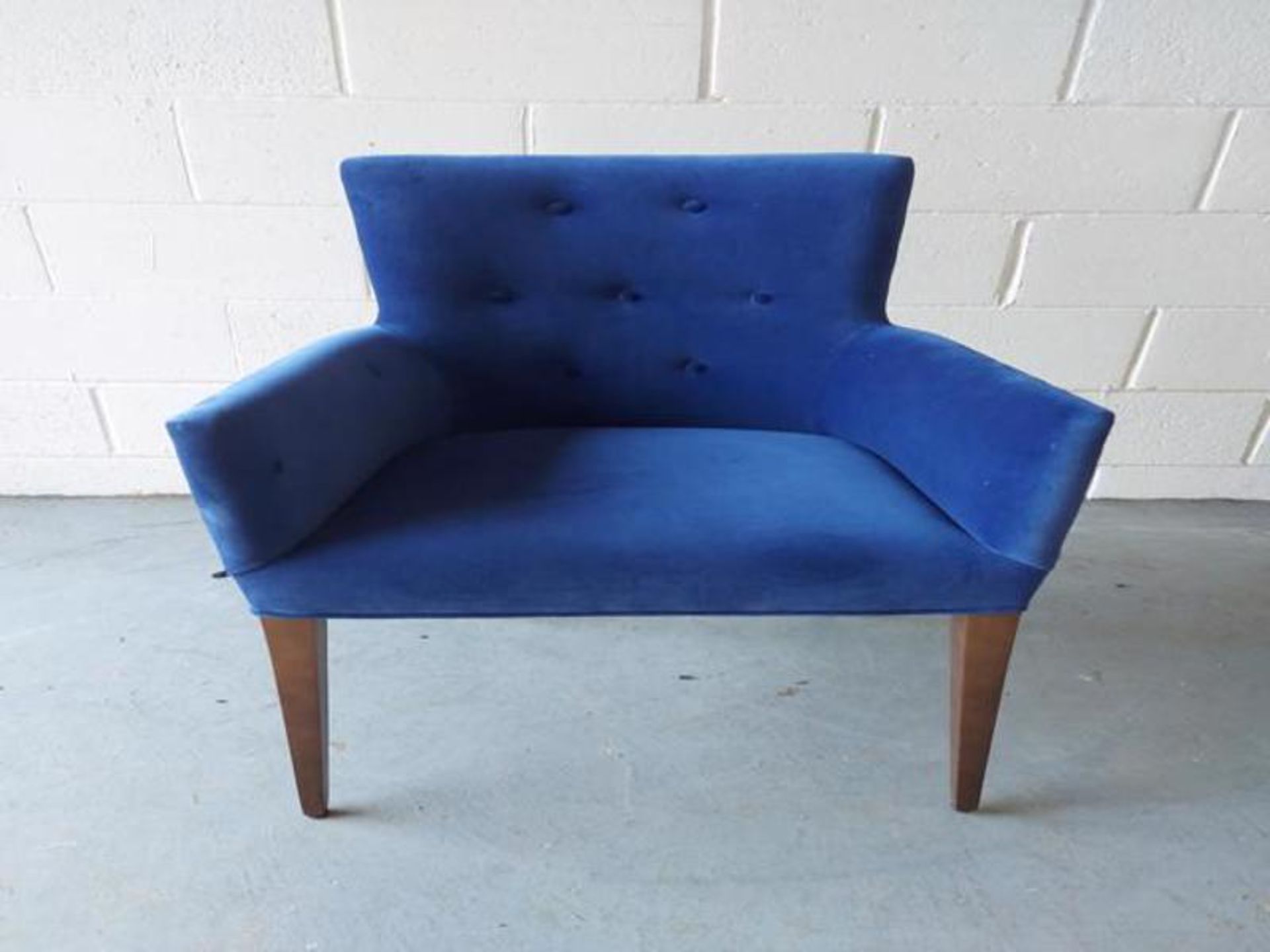 Blue bespoke bead trimmed dining chair