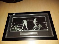 Signed Sir Henry Cooper vs Cassius Clay, Wembley stadium 1963 print