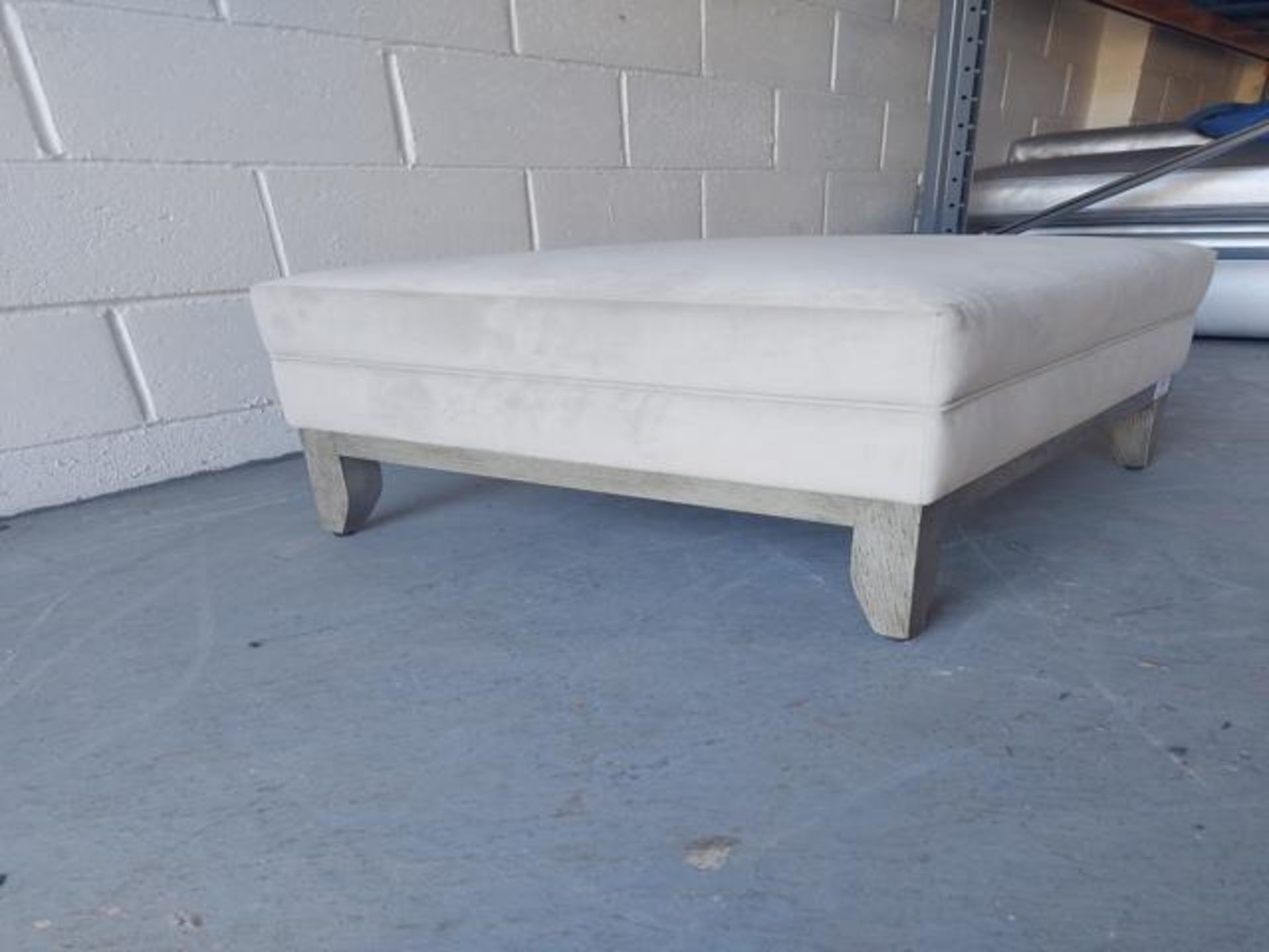 Plush grey bespoke ottoman - Image 2 of 3