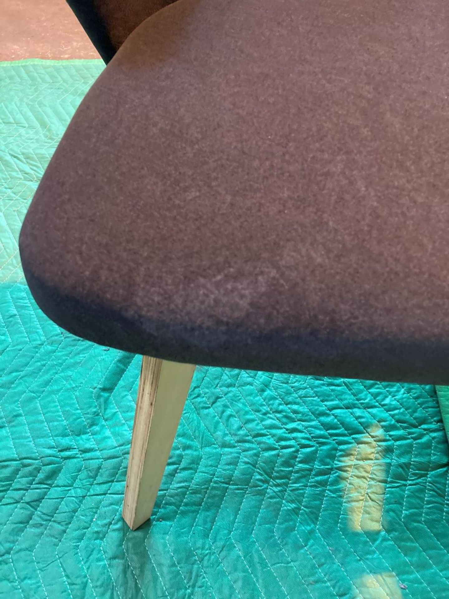 (3) Blue felt dining chair - Image 7 of 9