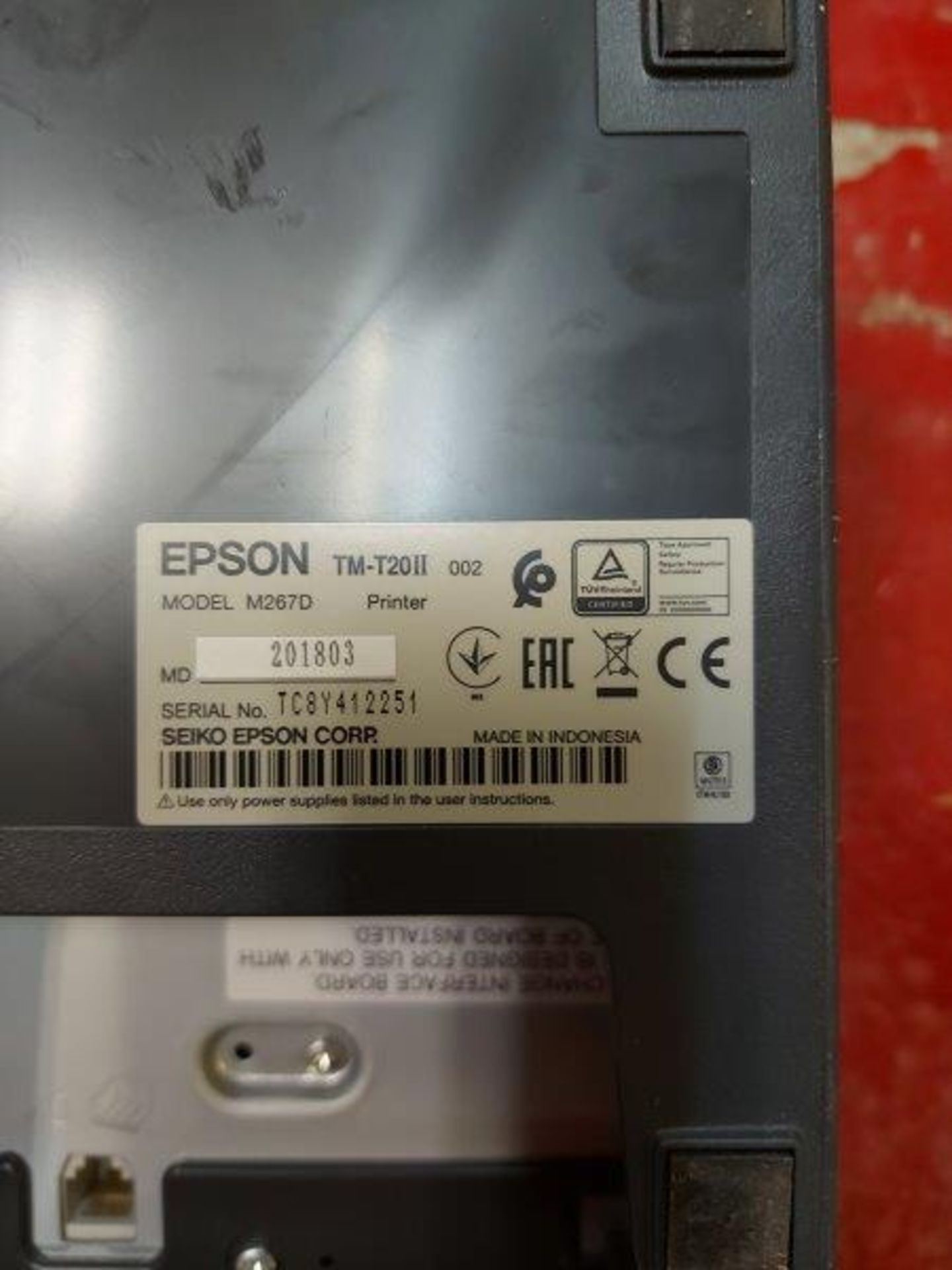 Epson TM-T2011 thermal receipt printer - Image 3 of 3