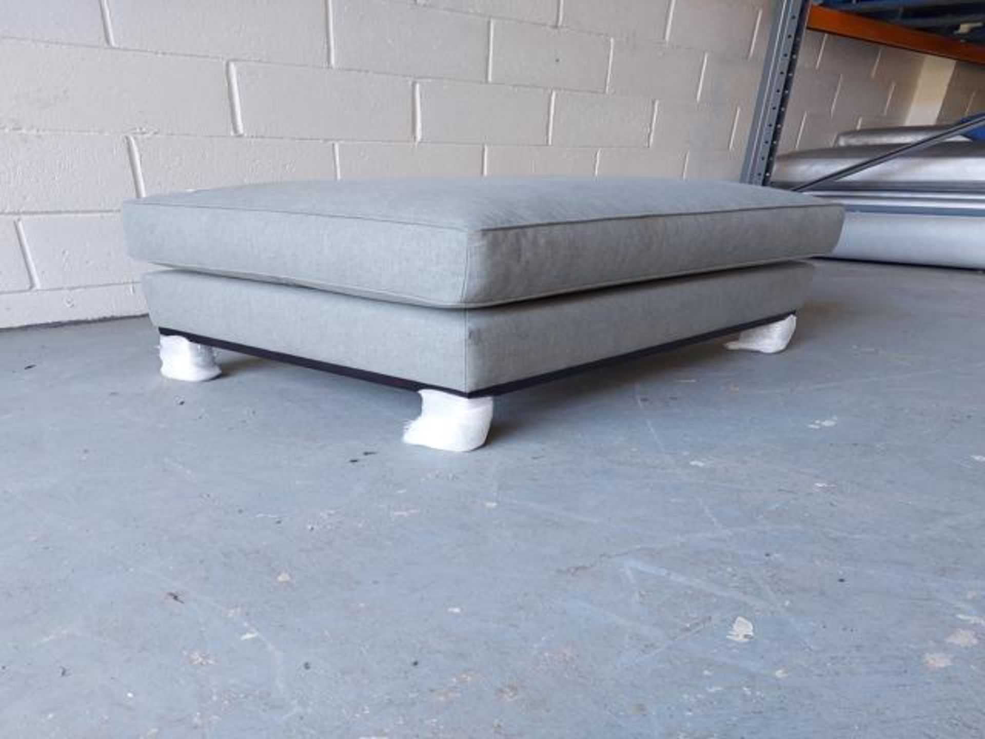 Grey Warwick chambray 'Edinburgh' ottoman footstool - Image 2 of 3