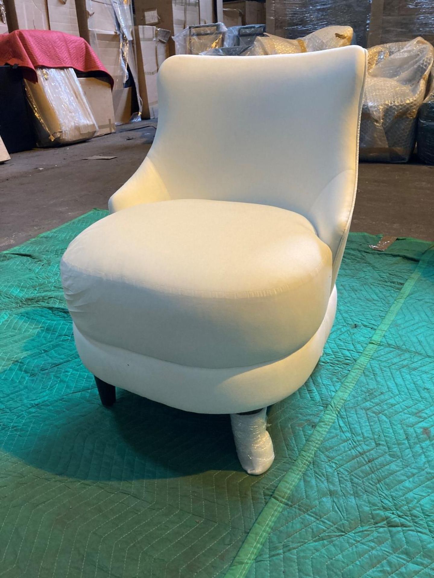 White upholstered vanity chair - Image 3 of 5