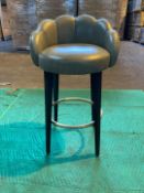 (2) Grey leather 'shell effect' high stools