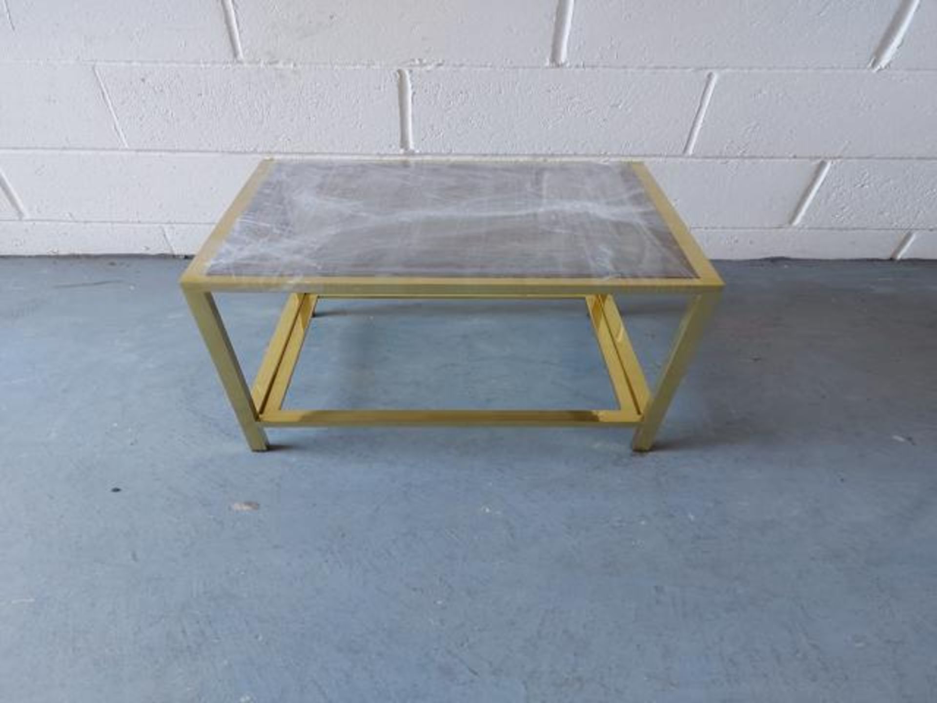 Gold frame glass topped table - Image 2 of 2