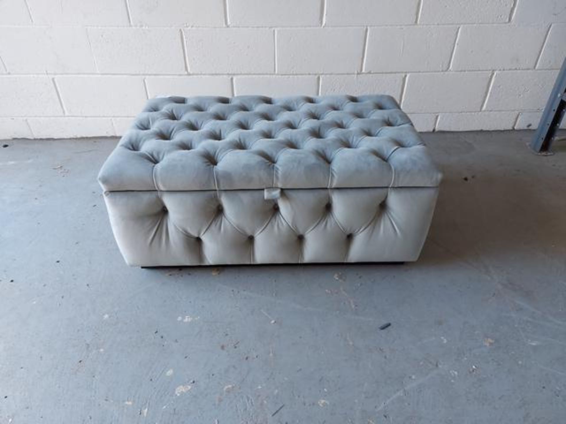 Grey 'Joaquin' bespoke deep button ottoman footstool