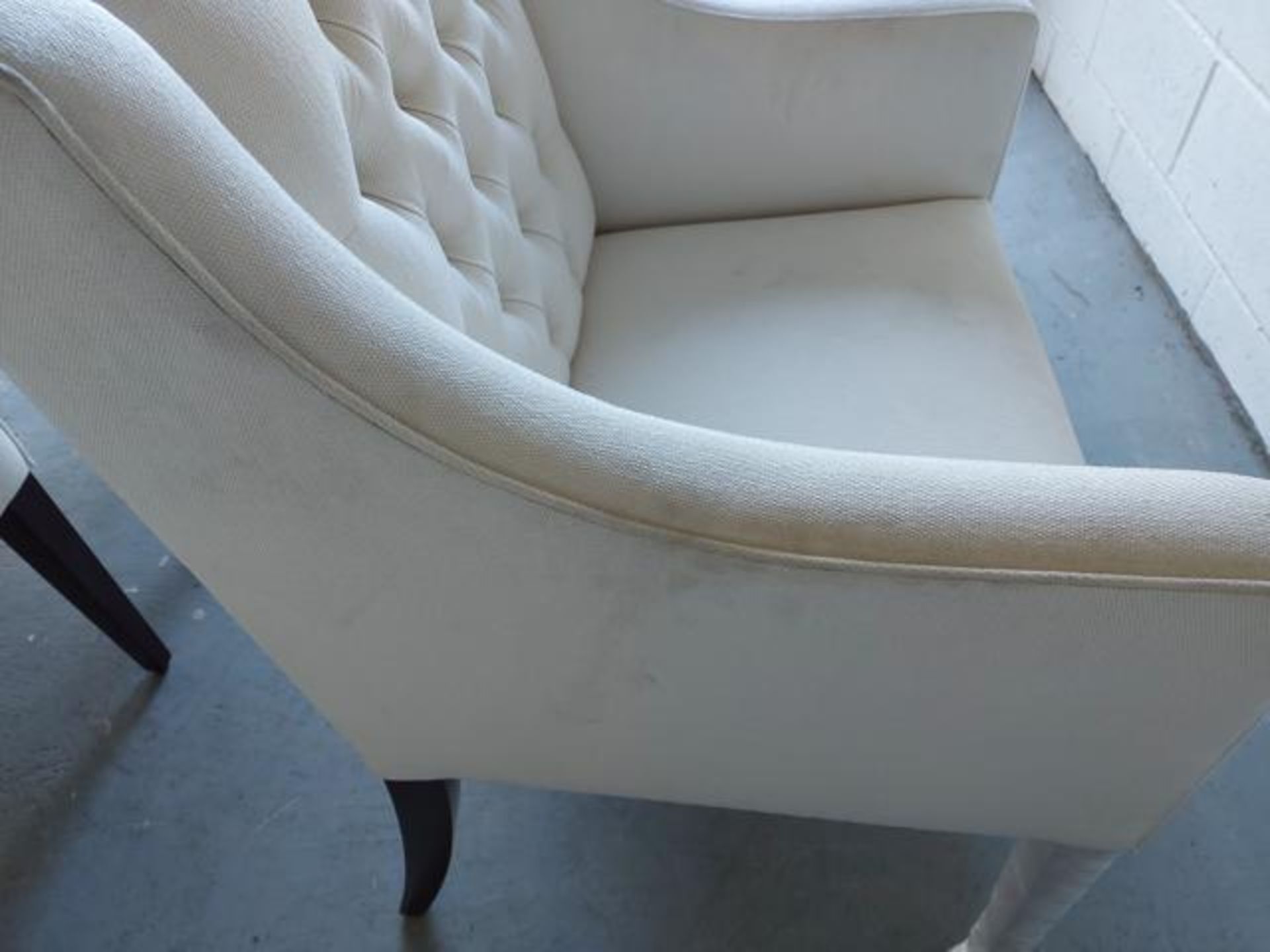 (5) White upholstered dining chair - Image 9 of 9