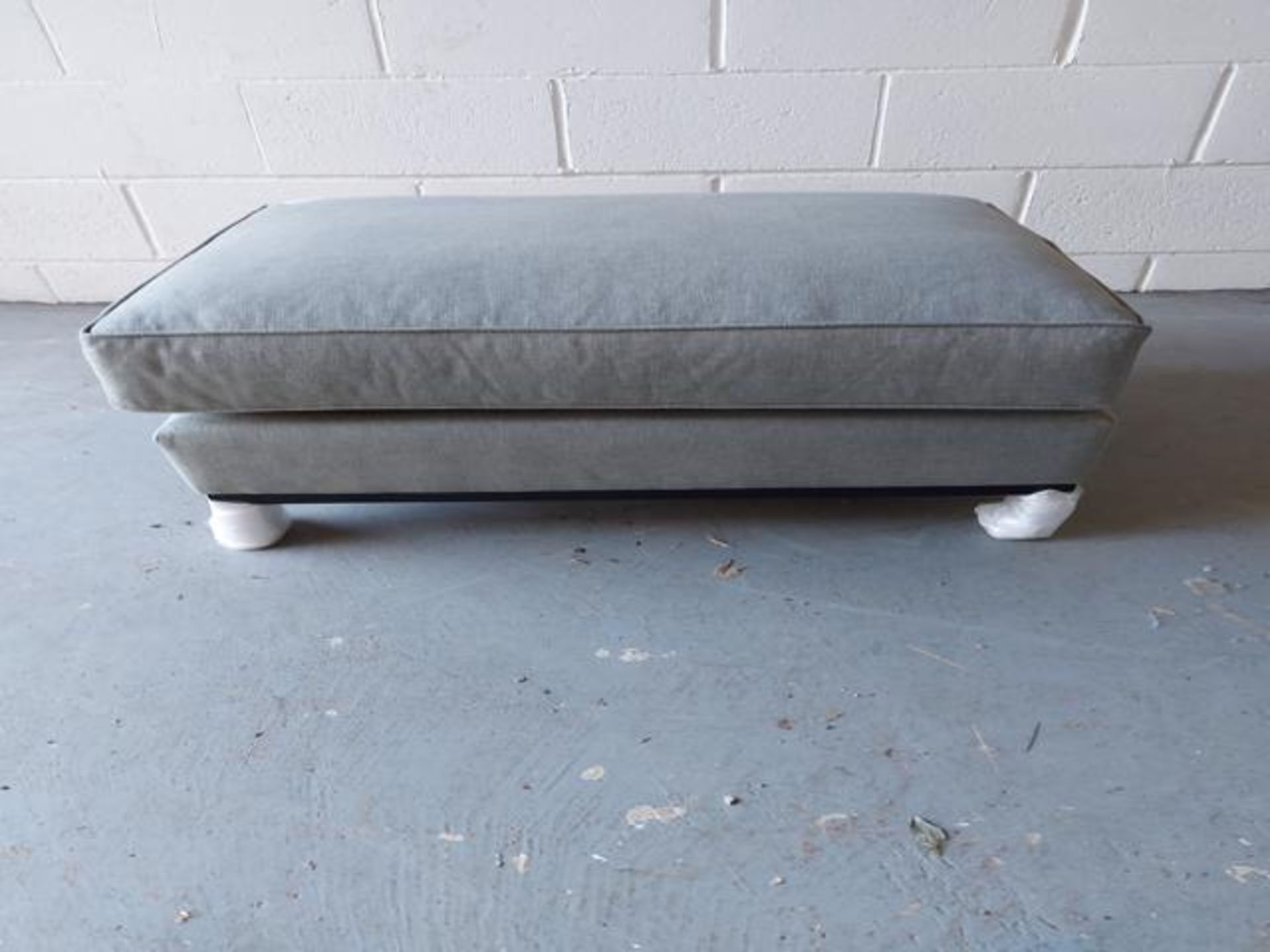 Grey Warwick chambray 'Edinburgh' ottoman footstool