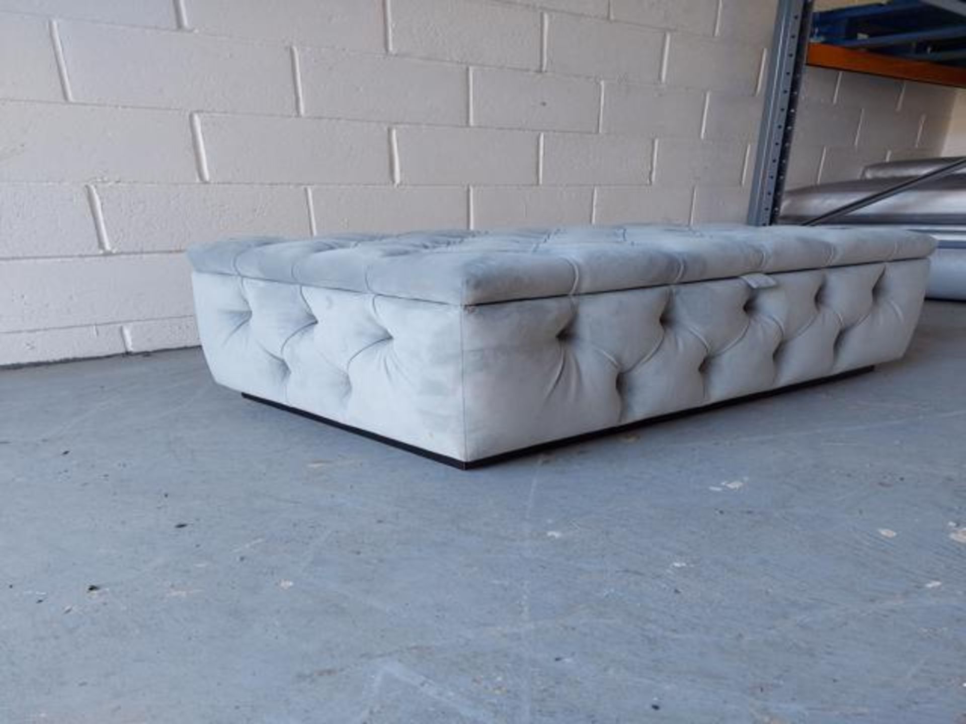 Grey 'Joaquin' bespoke deep button ottoman footstool - Image 3 of 3