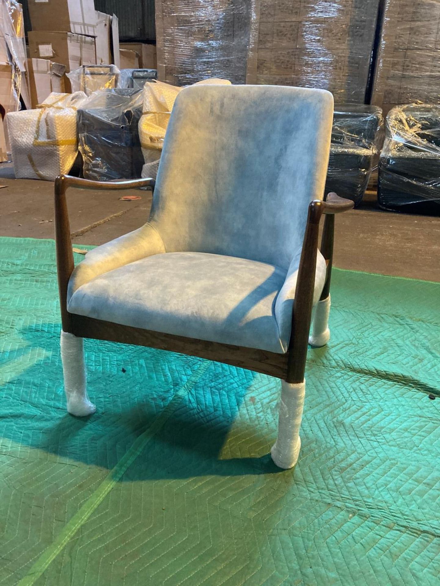 Pale blue 'Karlsson' armchair - Image 3 of 4