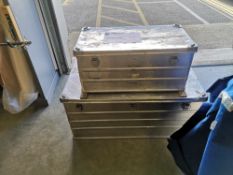 (2) Large metal flight cases