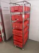 Stainless Steel Six Slot Baking Tray Trolley