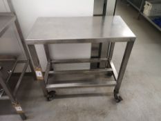 Two Tier Stainless Steel Mobile Preparation Table