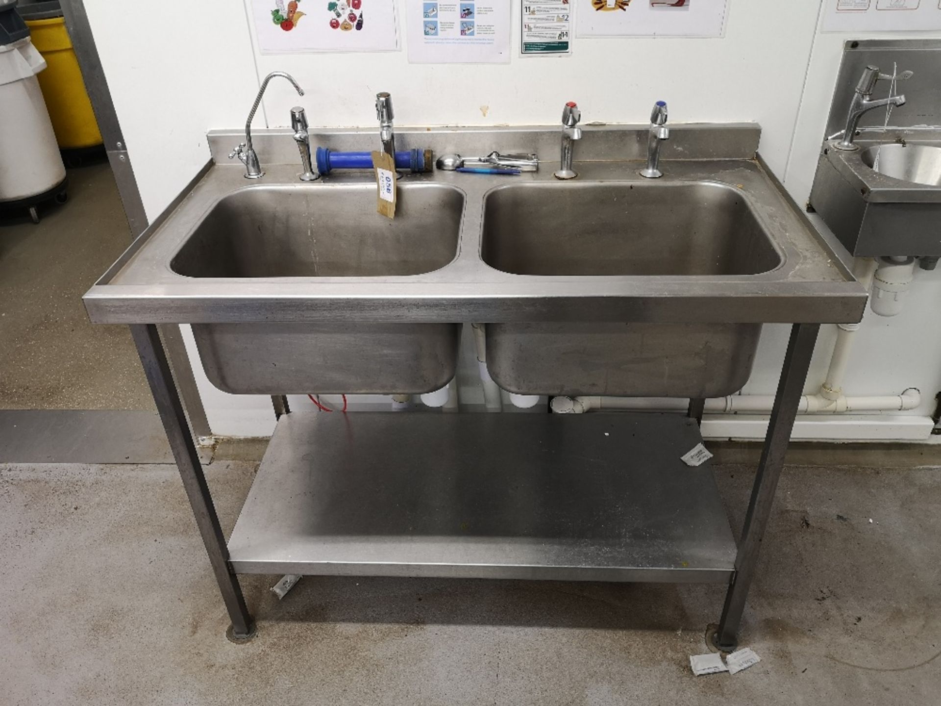 Stainless Steel Double Sink Basin Unit