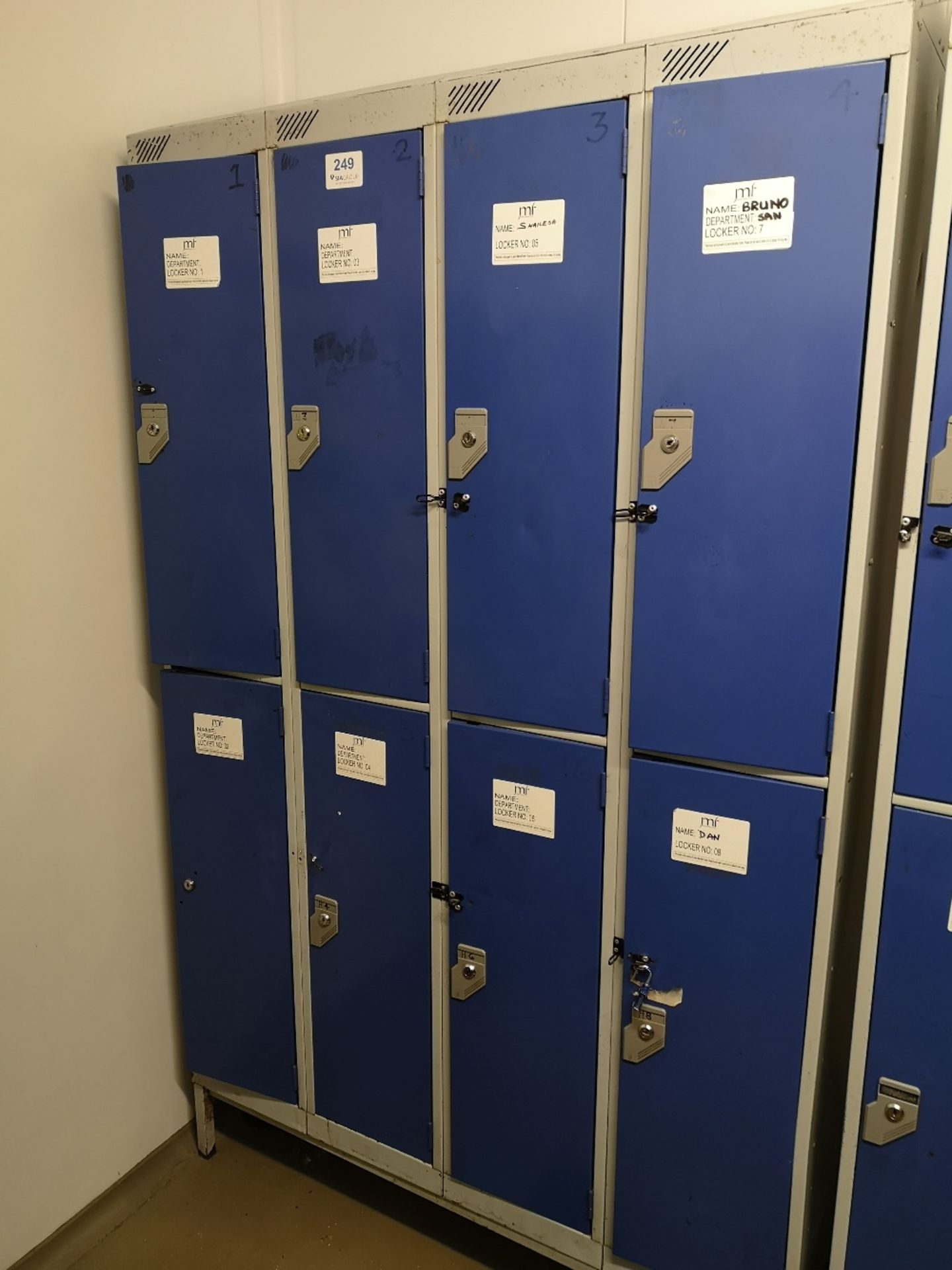 Steel Floor Standing 8 door locker bank