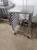 Stainless Steel Preparation Table with Eight Slot Baking Tray Rack