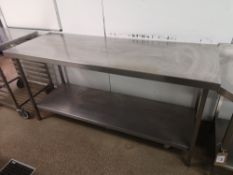 (2) Two Tier Stainless Steel Preparation Tables