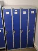 Steel Floor Standing 4 door locker bank