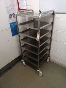 Stainless Steel Seven Slot Baking Tray Trolley