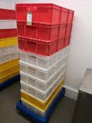 (8) Plastic Food Containers with Mobile Dolly