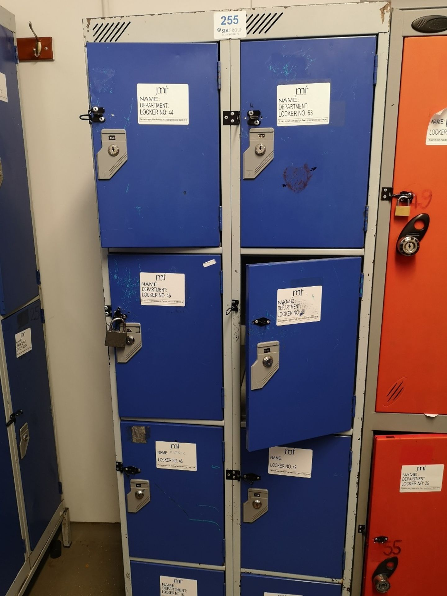 (3) Steel Floor Standing 4 door locker banks - Image 2 of 2