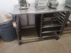 Stainless Steel Preparation Table with Twin Nine Slot Baking Tray Racks