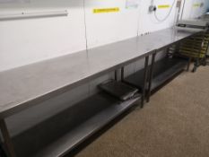 (2) Two Tier Stainless Steel Preparation Tables