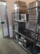 Stainless Steel Three Tier Rack with Quantity of Gastronorm Pots