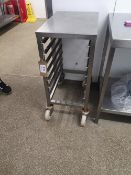 Mobile Stainless Steel Preparation Table with Seven Slot Baking Tray Rack