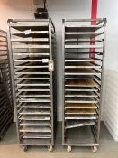 (2) Stainless Steel Twenty Slot Baking Tray Trolley with Gastronorm Pans