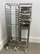 (2) Stainless Steel Twenty Slot Baking Tray Trolley with Gastronorm Pans