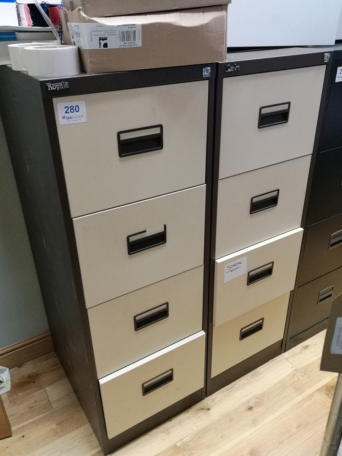 (2) Four Drawer Steel Filing Cabinets