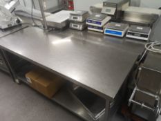 (2) Two Tier Stainless Steel Preparation Tables