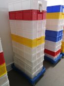 (9) Plastic Food Containers with Mobile Dolly
