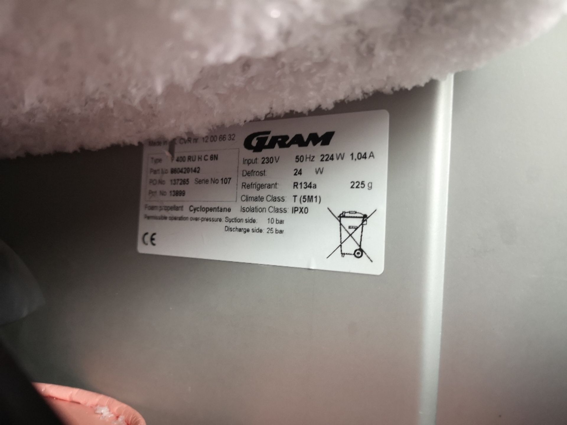 Gram F400 Upright Stainless Steel Freezer - Image 2 of 2