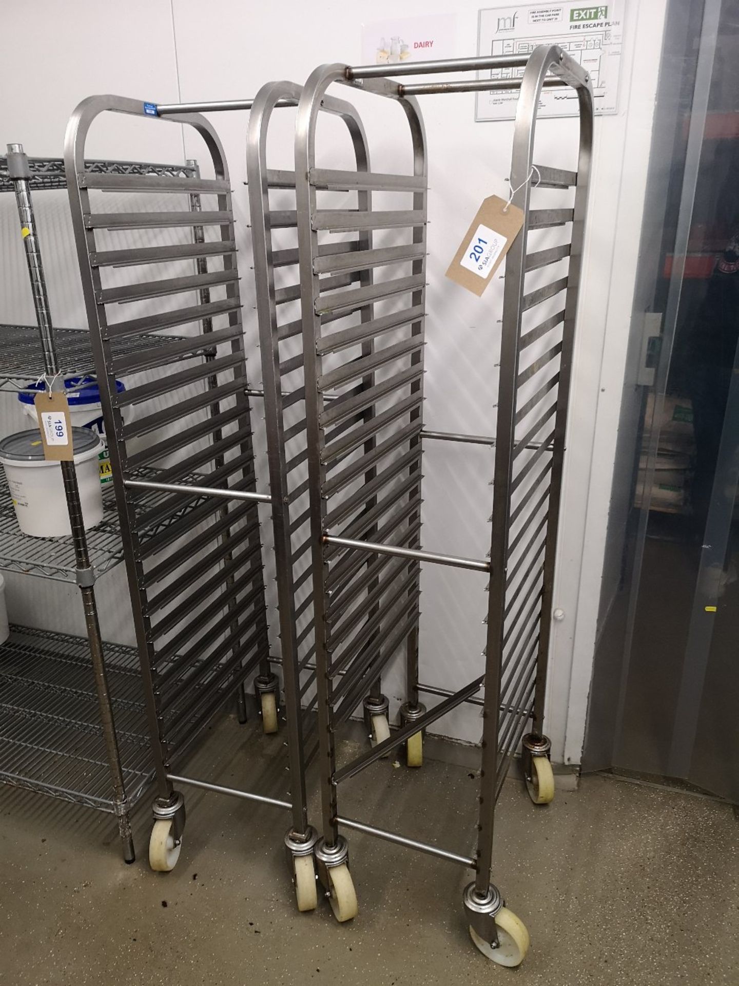 (2) Stainless Steel Seventeen Slot Baking Tray Trolleys