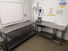 (2) Two Tier Stainless Steel Preparation Tables