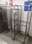 (2) Stainless Steel Eighteen Slot Baking Tray Trolleys