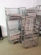 (2) Mobile Warehouse Cages & Gastronorm Trays